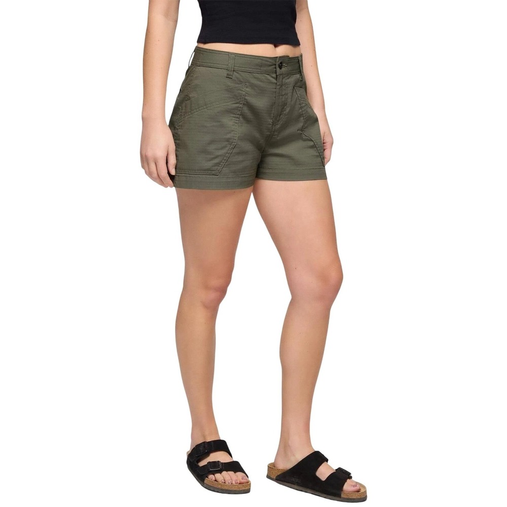 New Prana Palisades Ripstop Shorts Womens Size 6 Green Hiking Organic Cotton 3"
